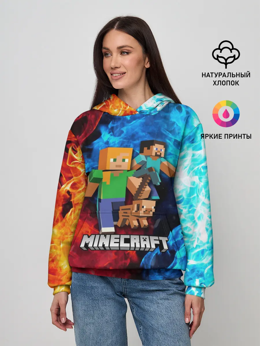 Женское худи / Minecraft / Майнкрафт
