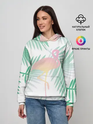 Женское худи / Фламинго в джунглях