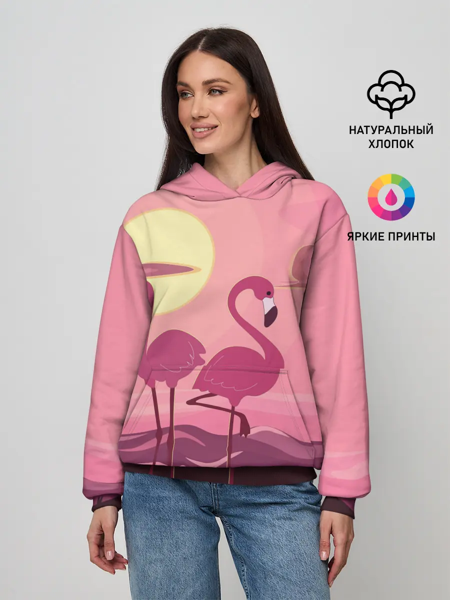 Женское худи / фламинго