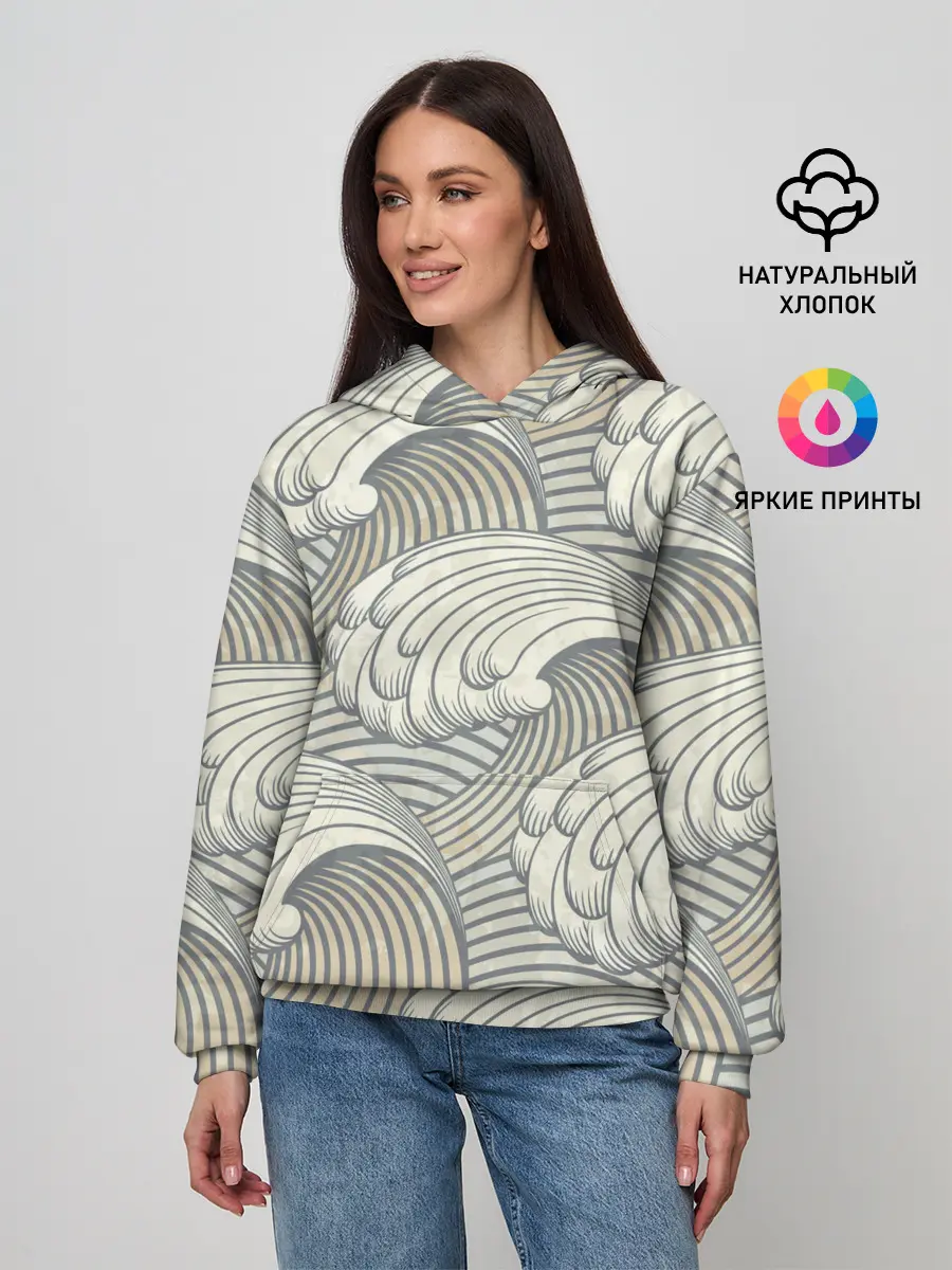 Женское худи / Арт волны
