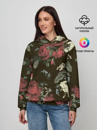 Женское худи / Букет роз