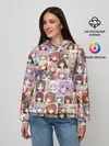 Женское худи / MANY FACES OF ANIME GIRLS monochrome