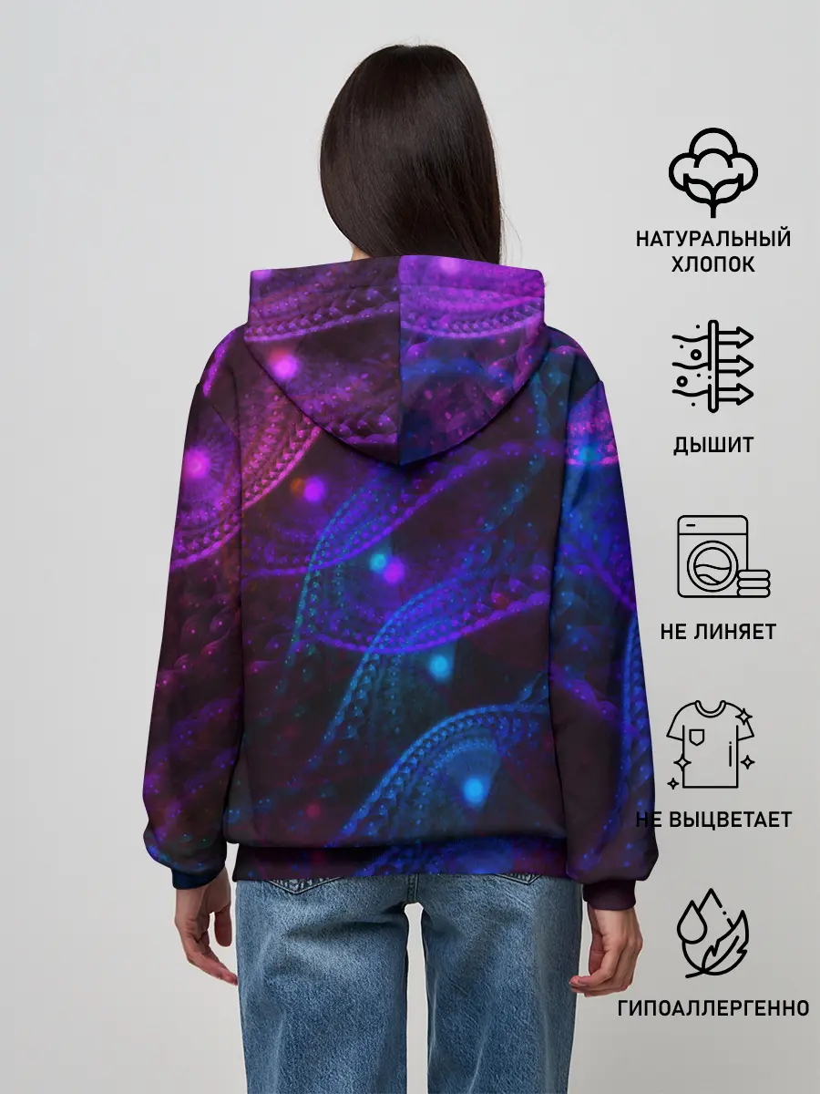Женское худи / NEON FRACTAL