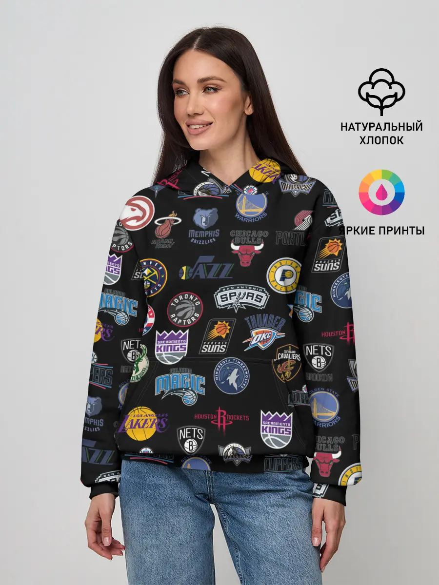 Женское худи / NBA Pattern | НБА Паттерн
