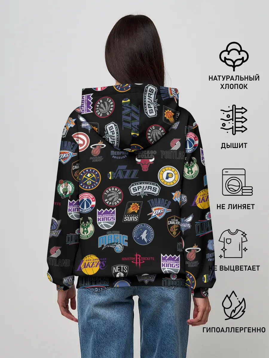 Женское худи / NBA Pattern | НБА Паттерн