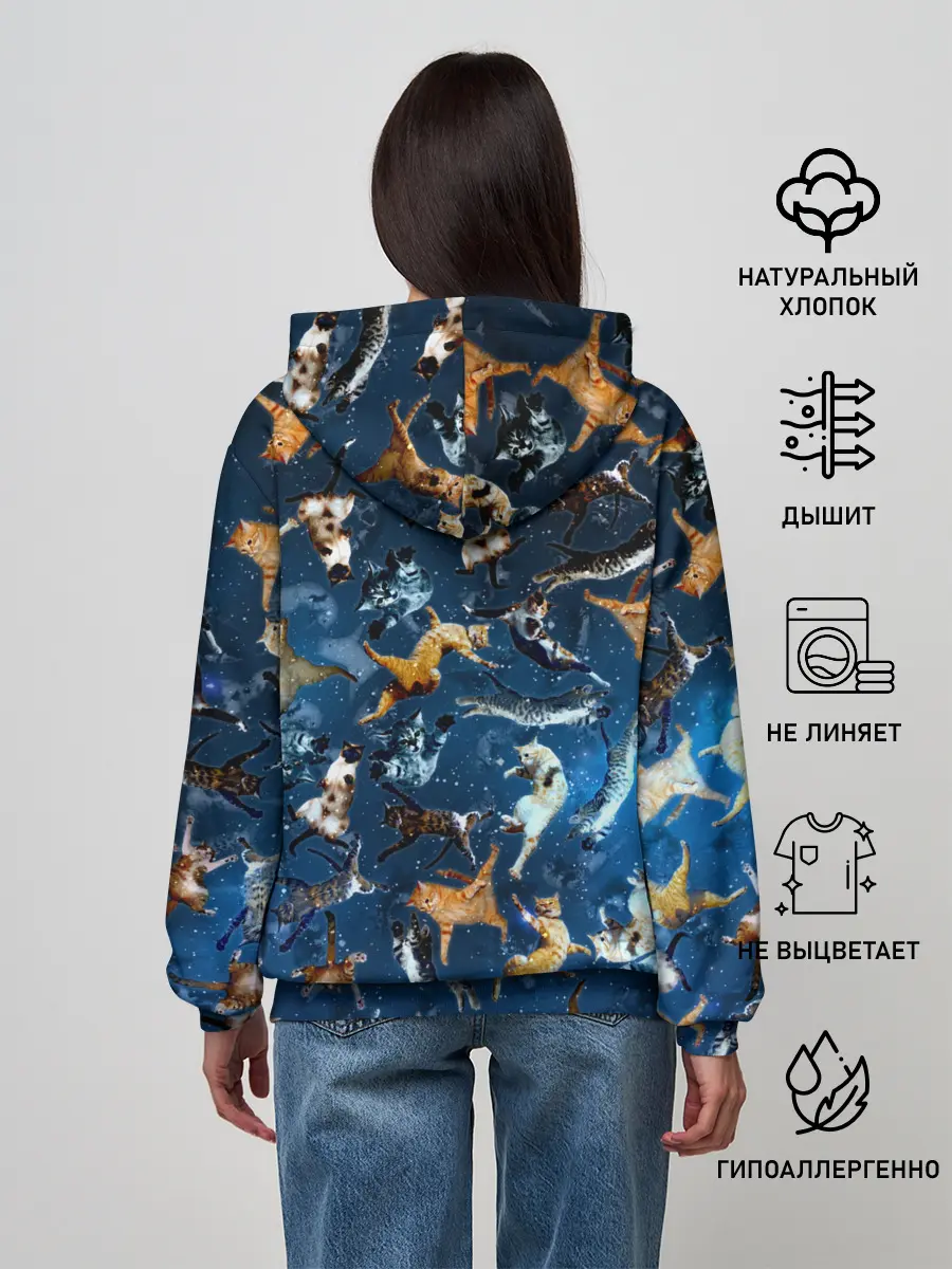 Женское худи / Космические коты