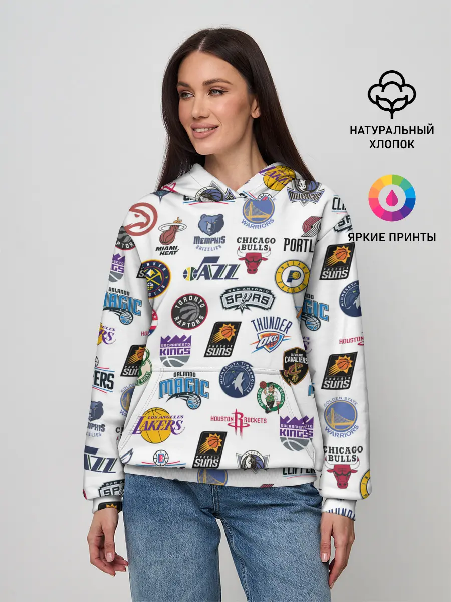 Женское худи / NBA Pattern | НБА Паттерн