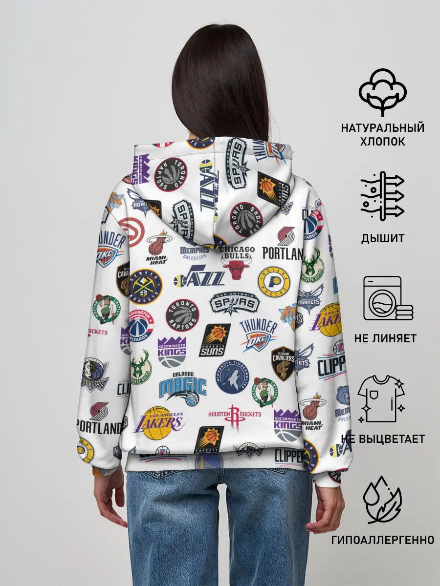 Женское худи / NBA Pattern | НБА Паттерн