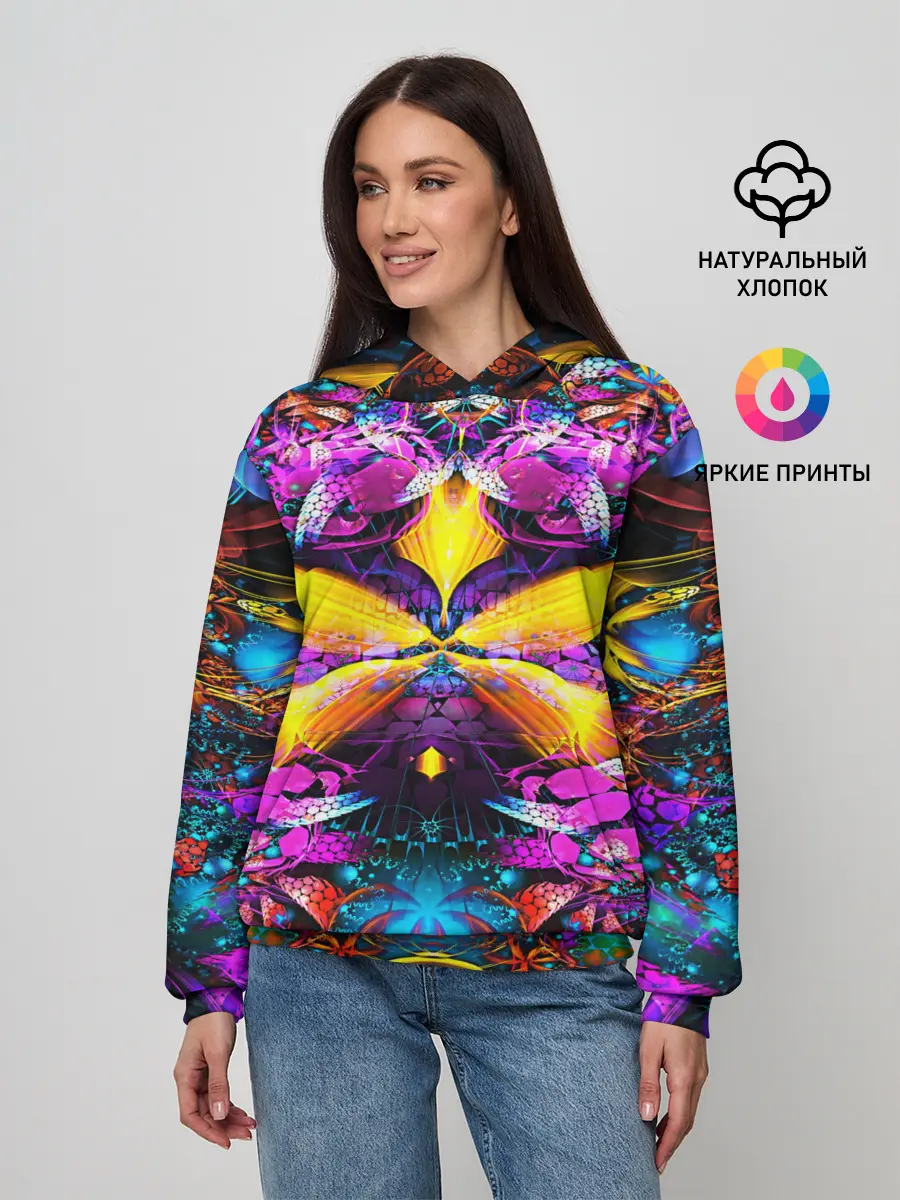 Женское худи / ФРАКТАЛЬНЫЕ ЦВЕТЫ