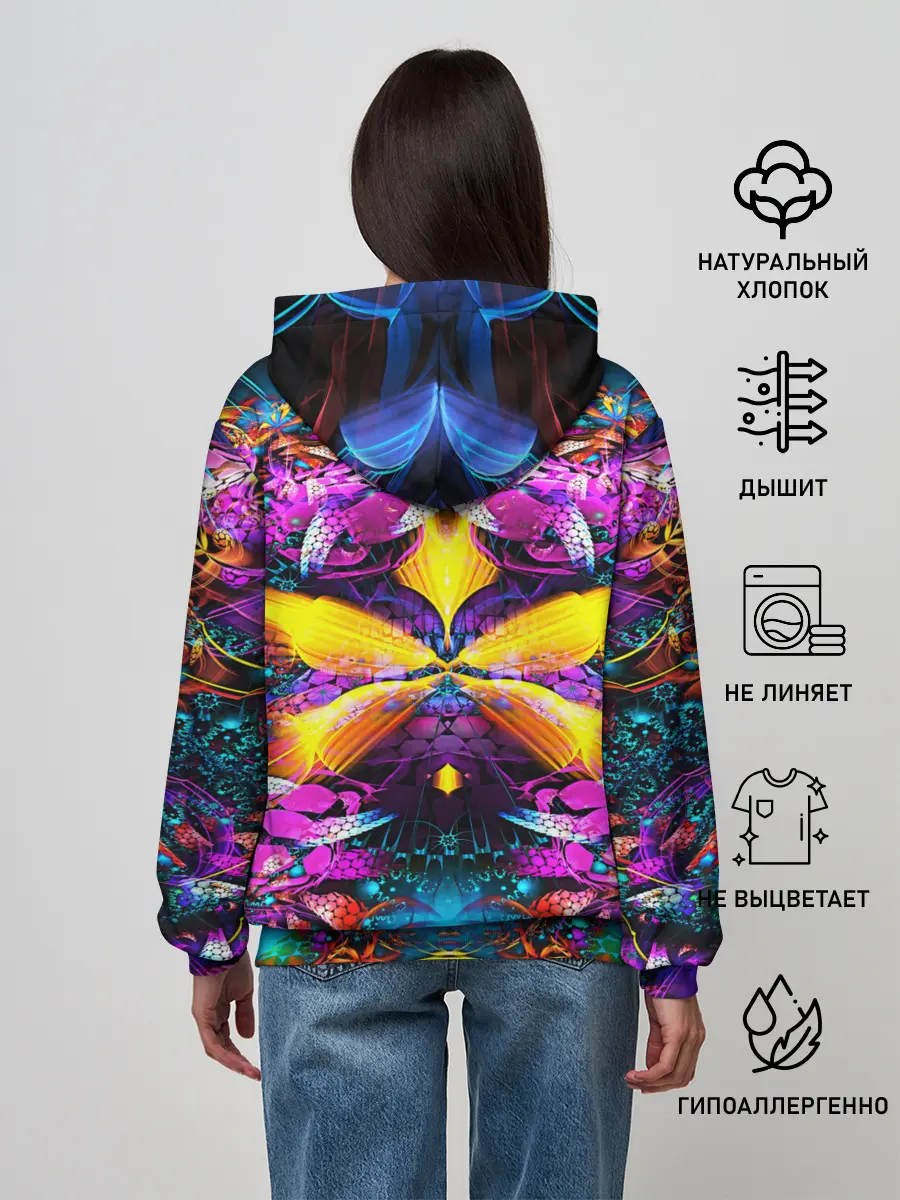 Женское худи / ФРАКТАЛЬНЫЕ ЦВЕТЫ