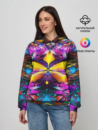 Женское худи / ФРАКТАЛЬНЫЕ ЦВЕТЫ