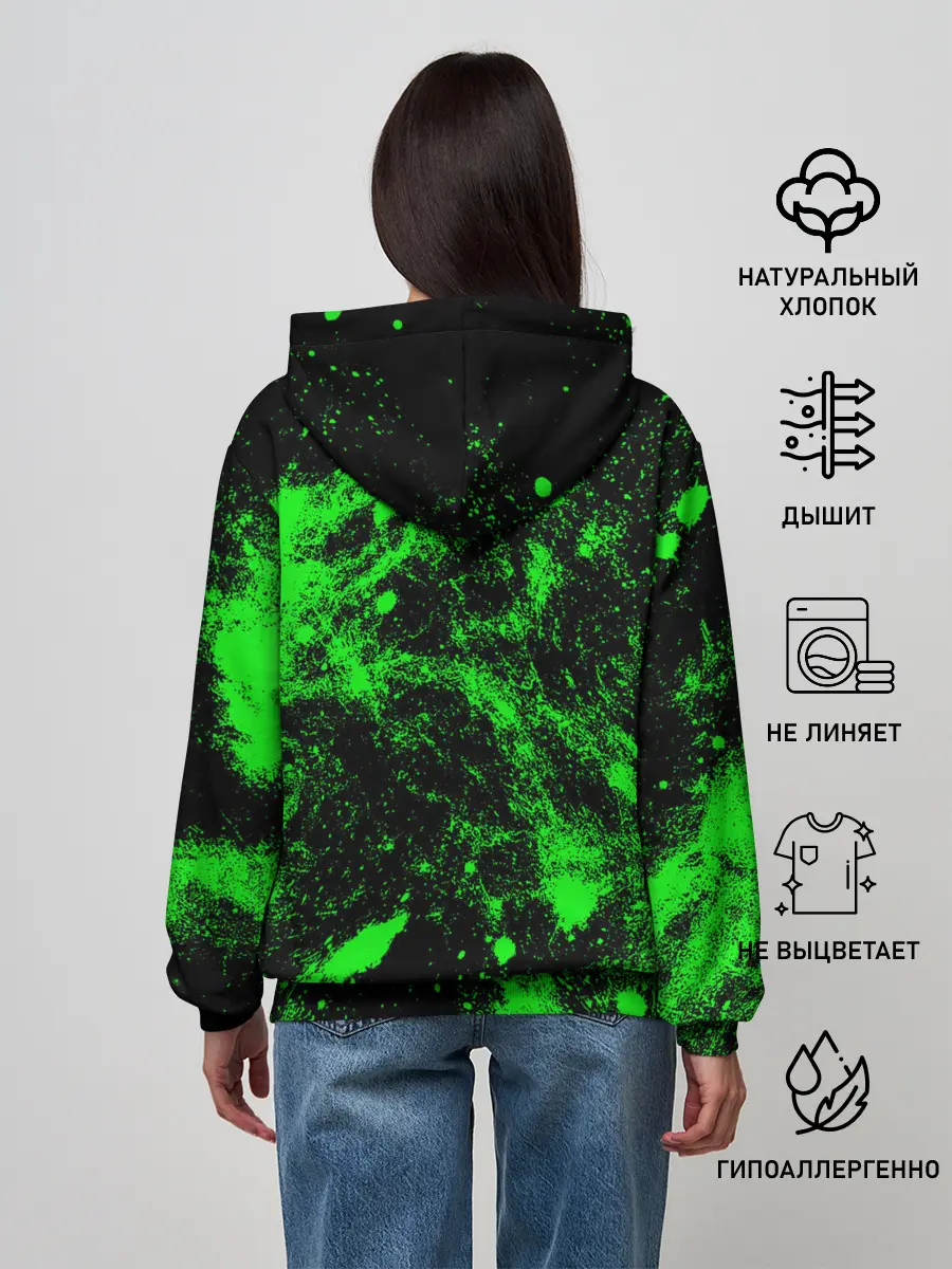 Женское худи / Зелёная краска