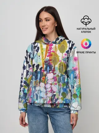 Женское худи / Watercolor Flowers