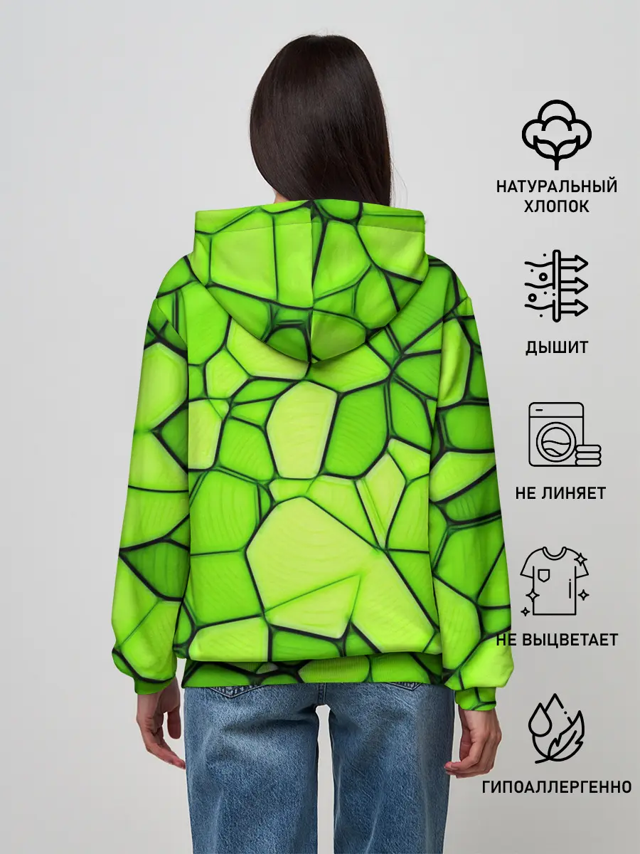 Женское худи / Зеленая мозаика
