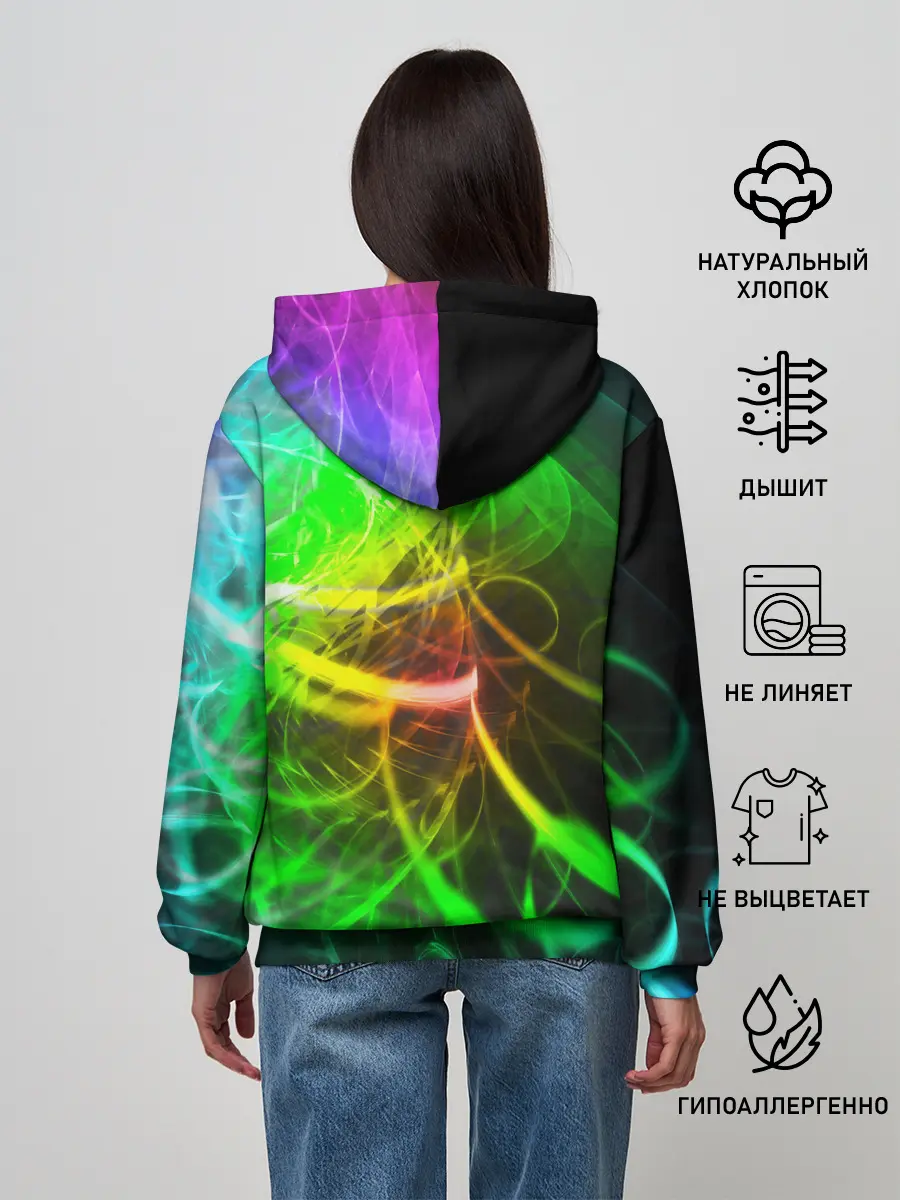 Женское худи / ЗЕЛЕНЫЙ НЕОН