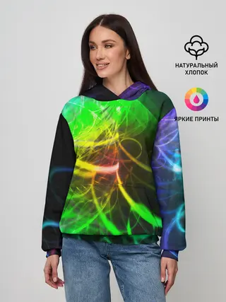 Женское худи / ЗЕЛЕНЫЙ НЕОН