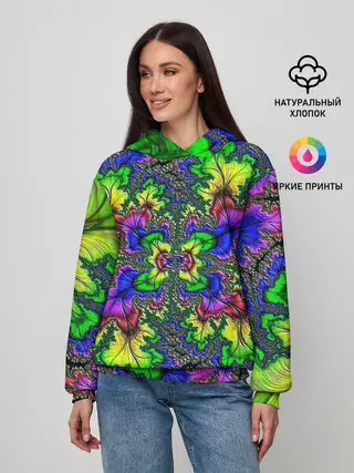 Женское худи / НЕОНОВЫЙ ЦВЕТОК