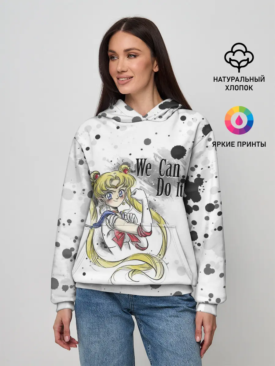 Женское худи / Sailor Moon. We can do it!