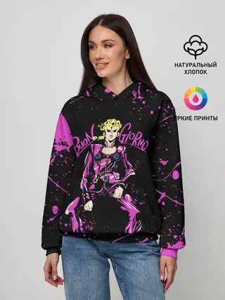 Женское худи / Кира джоджо фиолетовые брызги