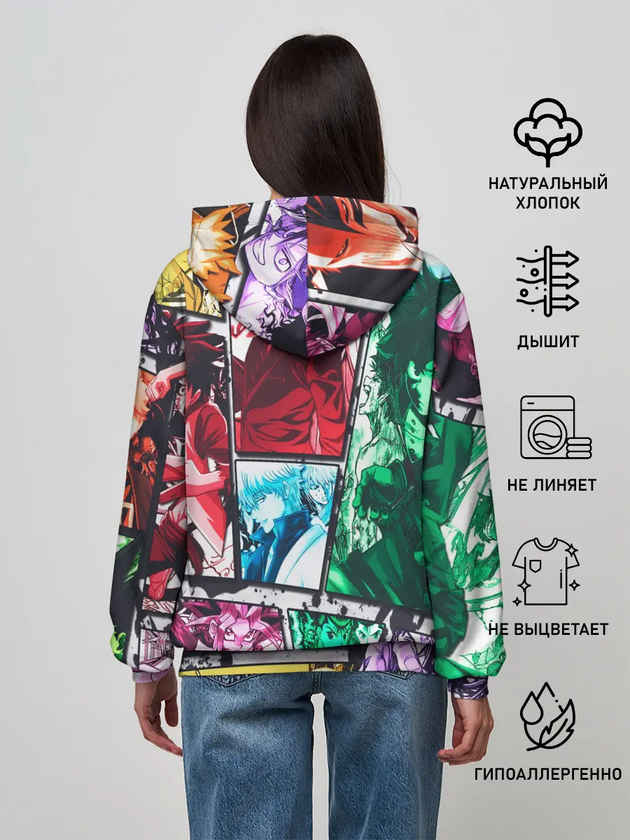 Женское худи / EPIC MAIN ANIME CHARACTERS 3D!