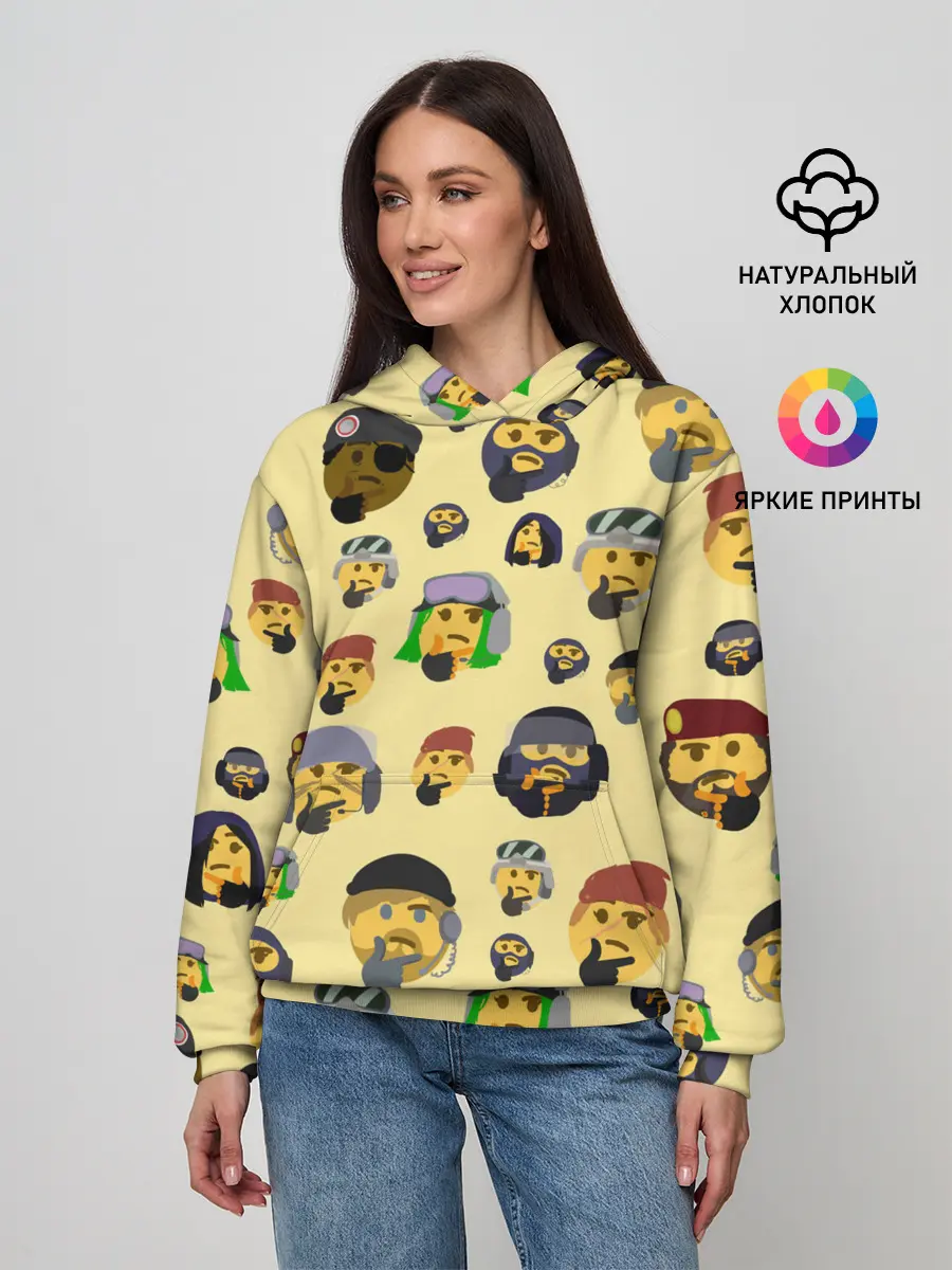 Женское худи / Thinking emoji skins