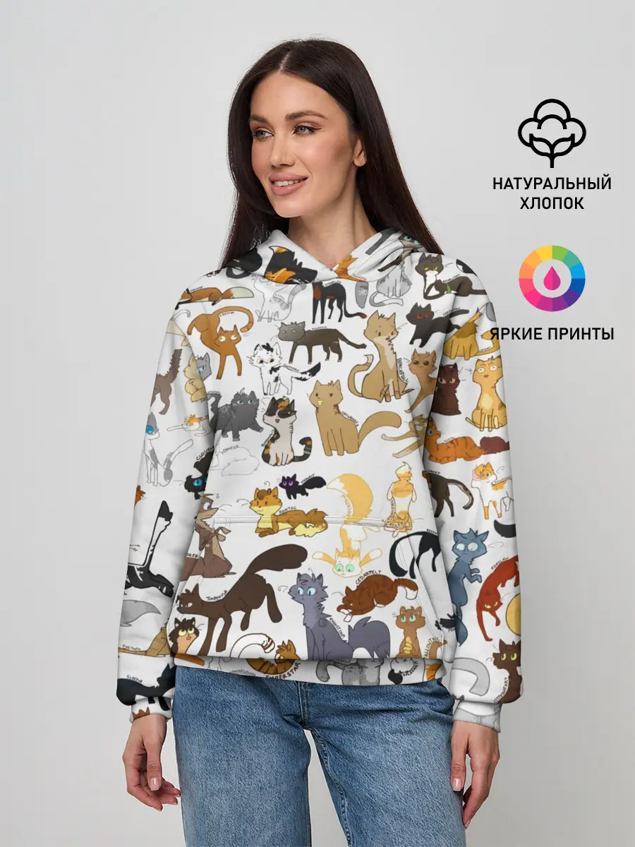 Женское худи / Котоколлаж 01