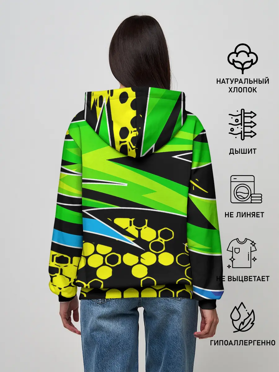 Женское худи / Light green urban marble