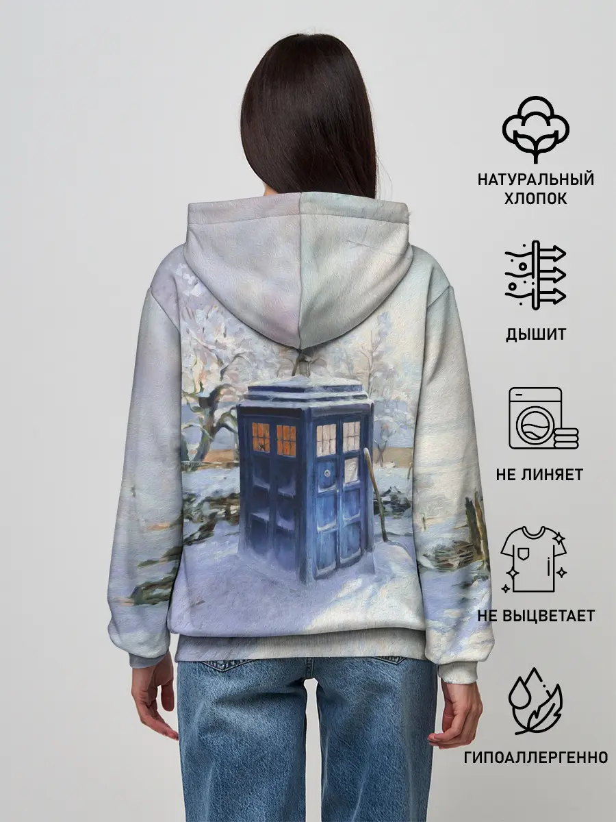 Женское худи / ТАРДИС В СНЕГУ