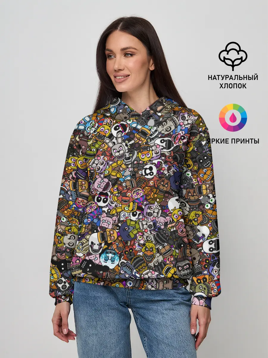 Женское худи / FNaF стикербомбинг