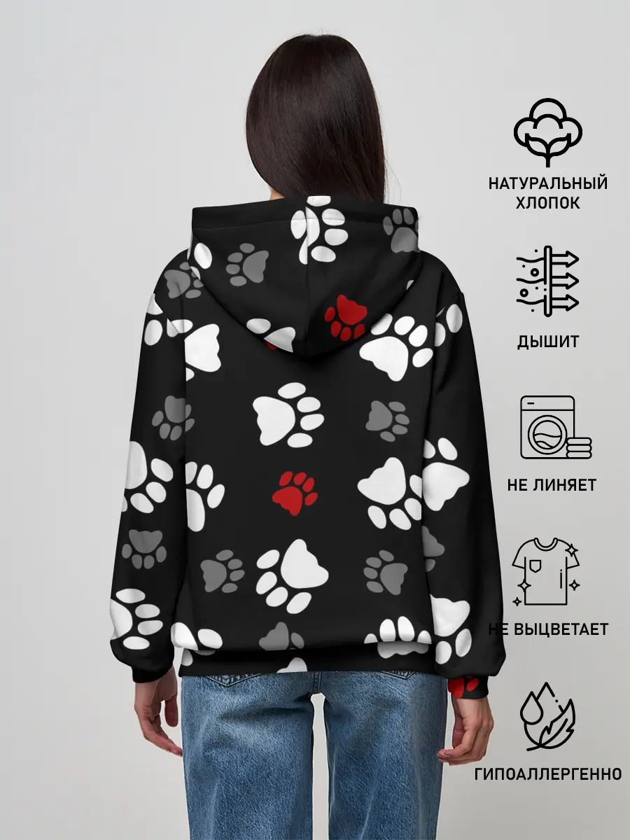 Женское худи / Следы лап