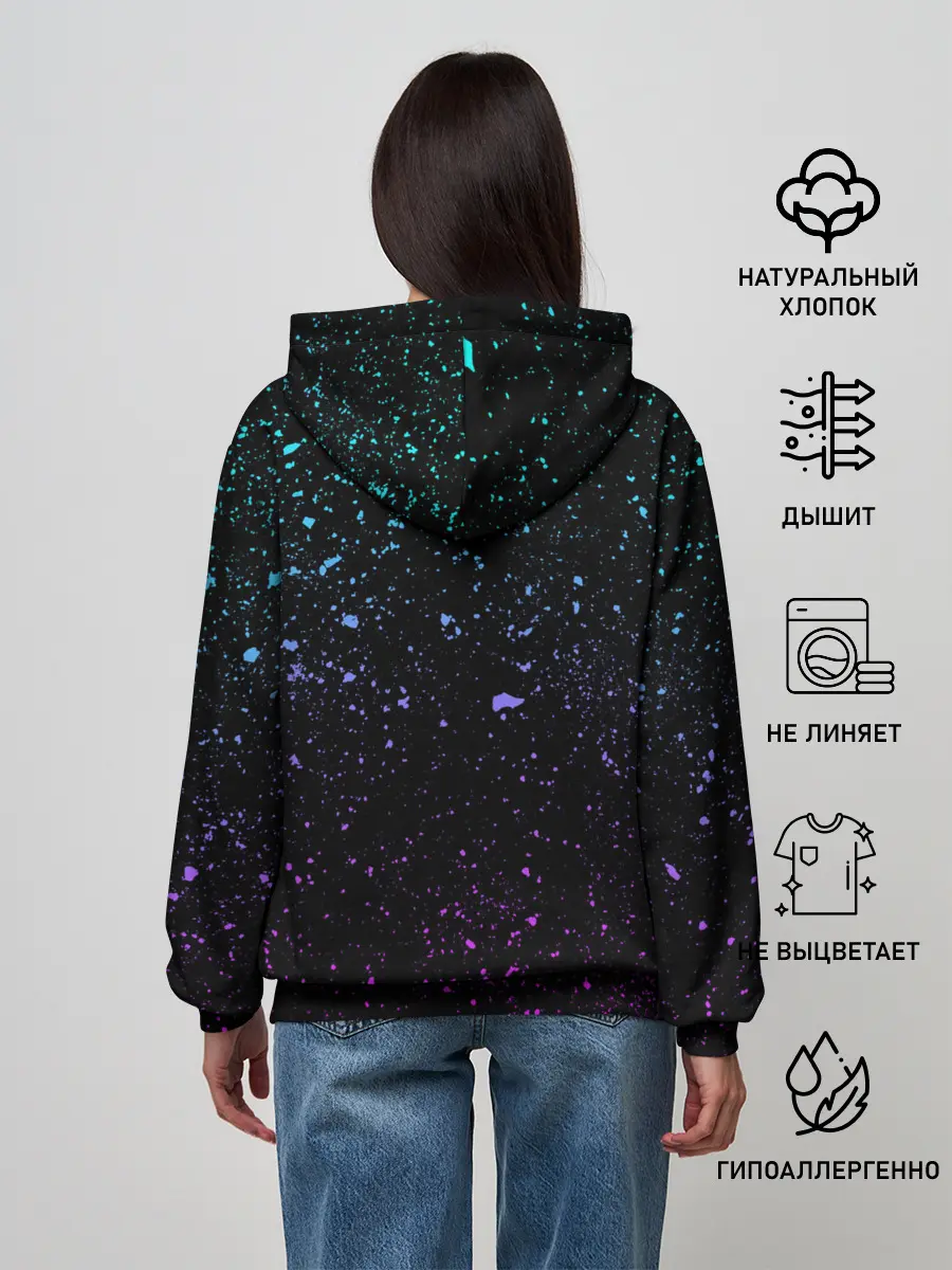 Женское худи / Star Platina на черном брызги