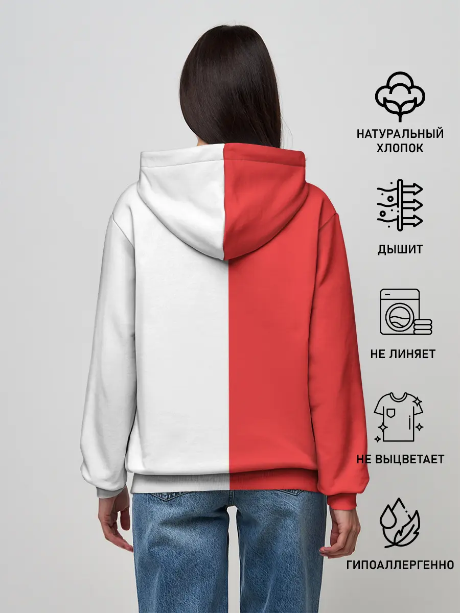 Женское худи / Красно-белая форма