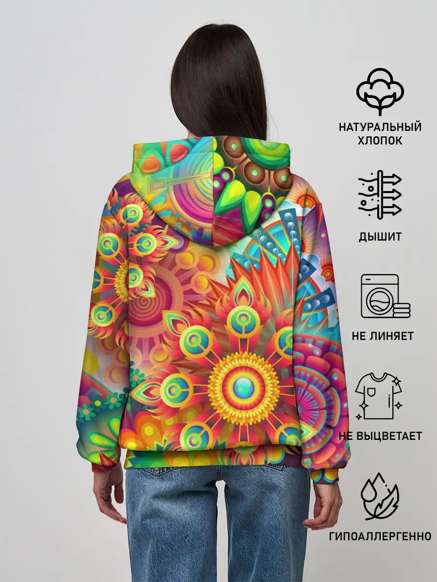 Женское худи / Психоделия | Яркая