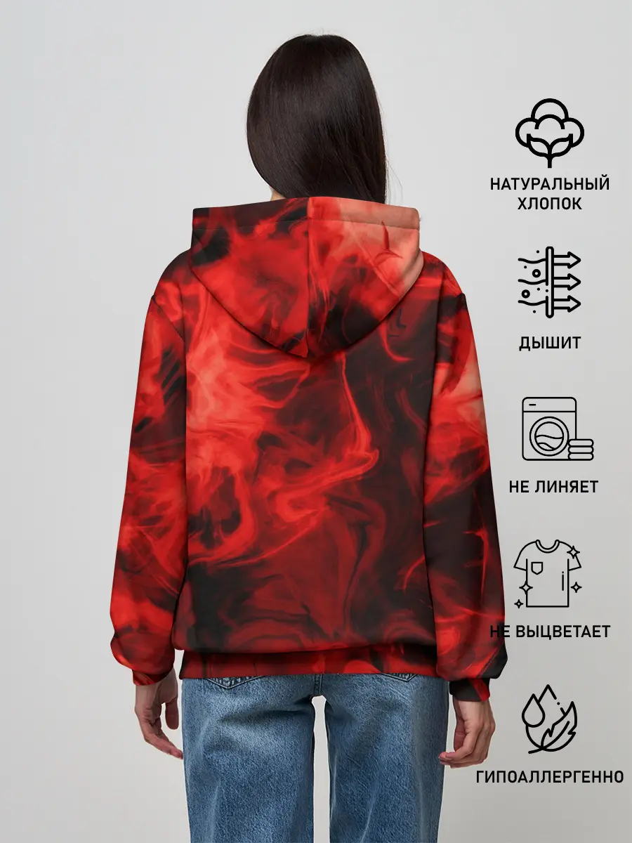 Женское худи / Красный дым