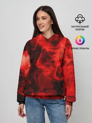 Женское худи / Красный дым