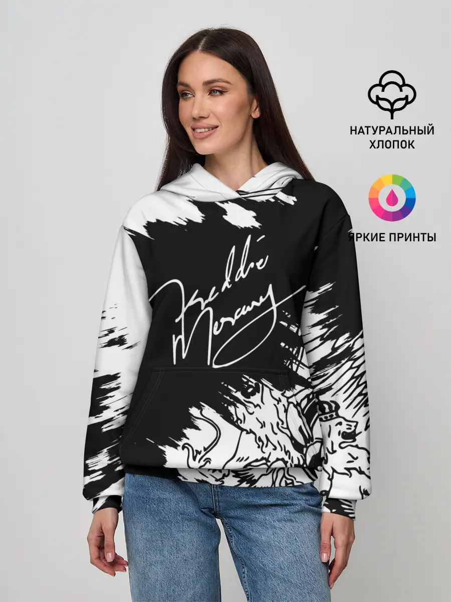 Женское худи / Автограф Фредди Меркьюри