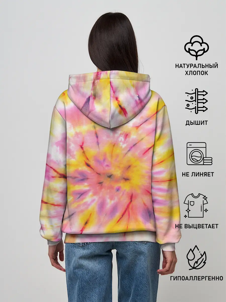 Женское худи / Rolling Stones tie-dye