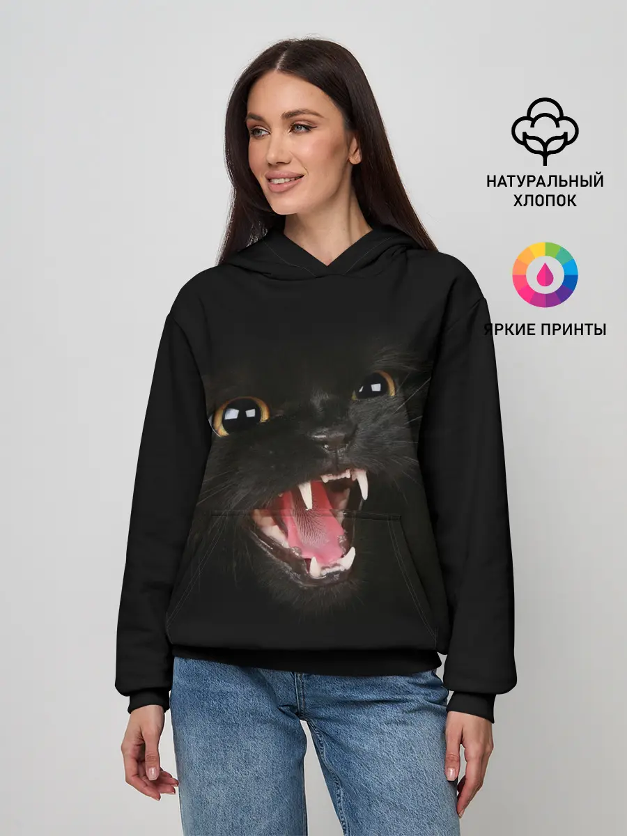 Женское худи / Злой Котик