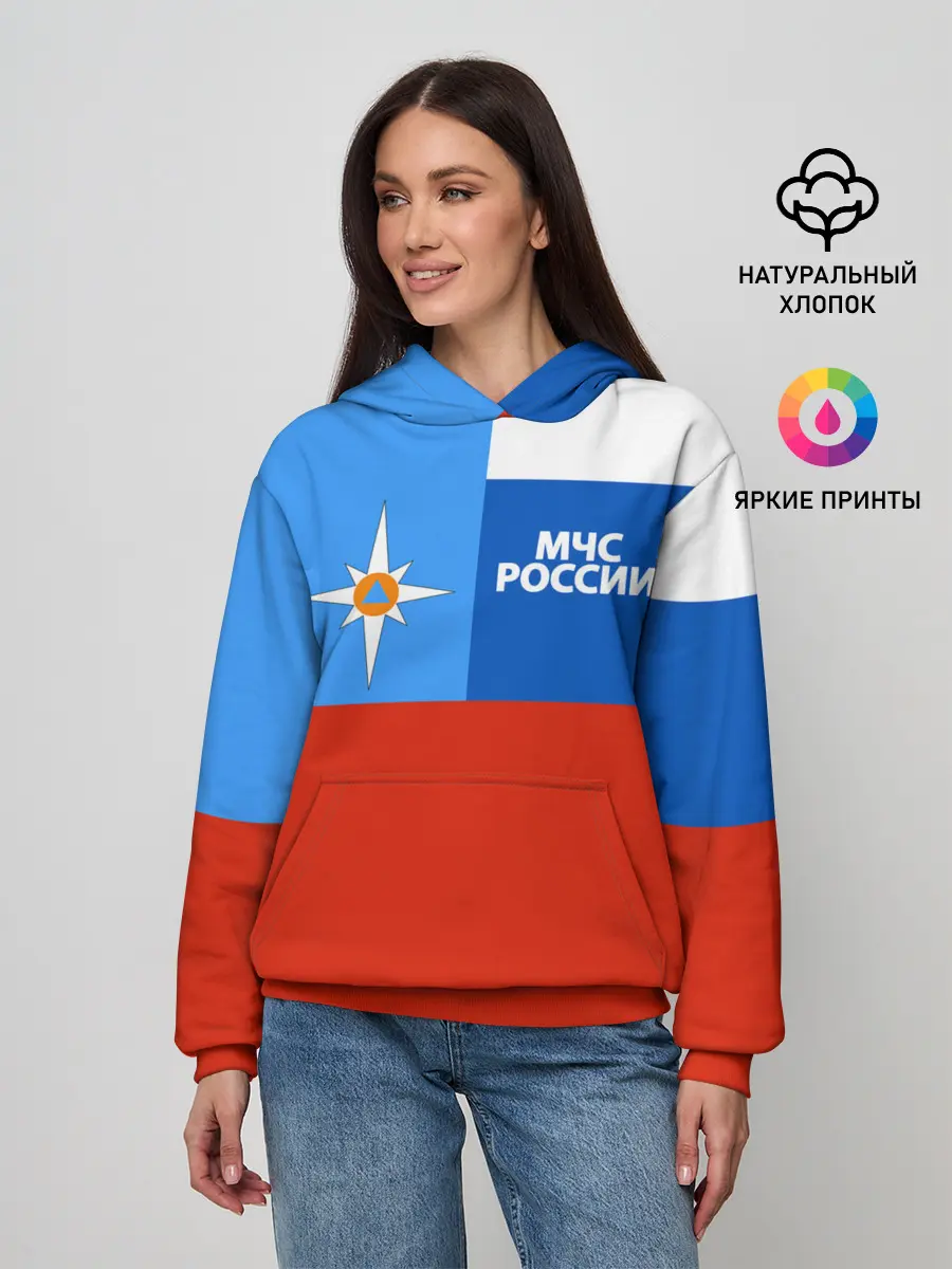 Женское худи / Флаг МЧС России