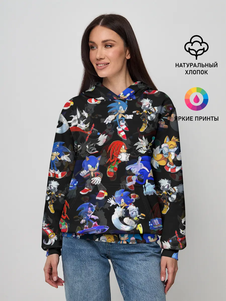 Женское худи / Sonic паттерн