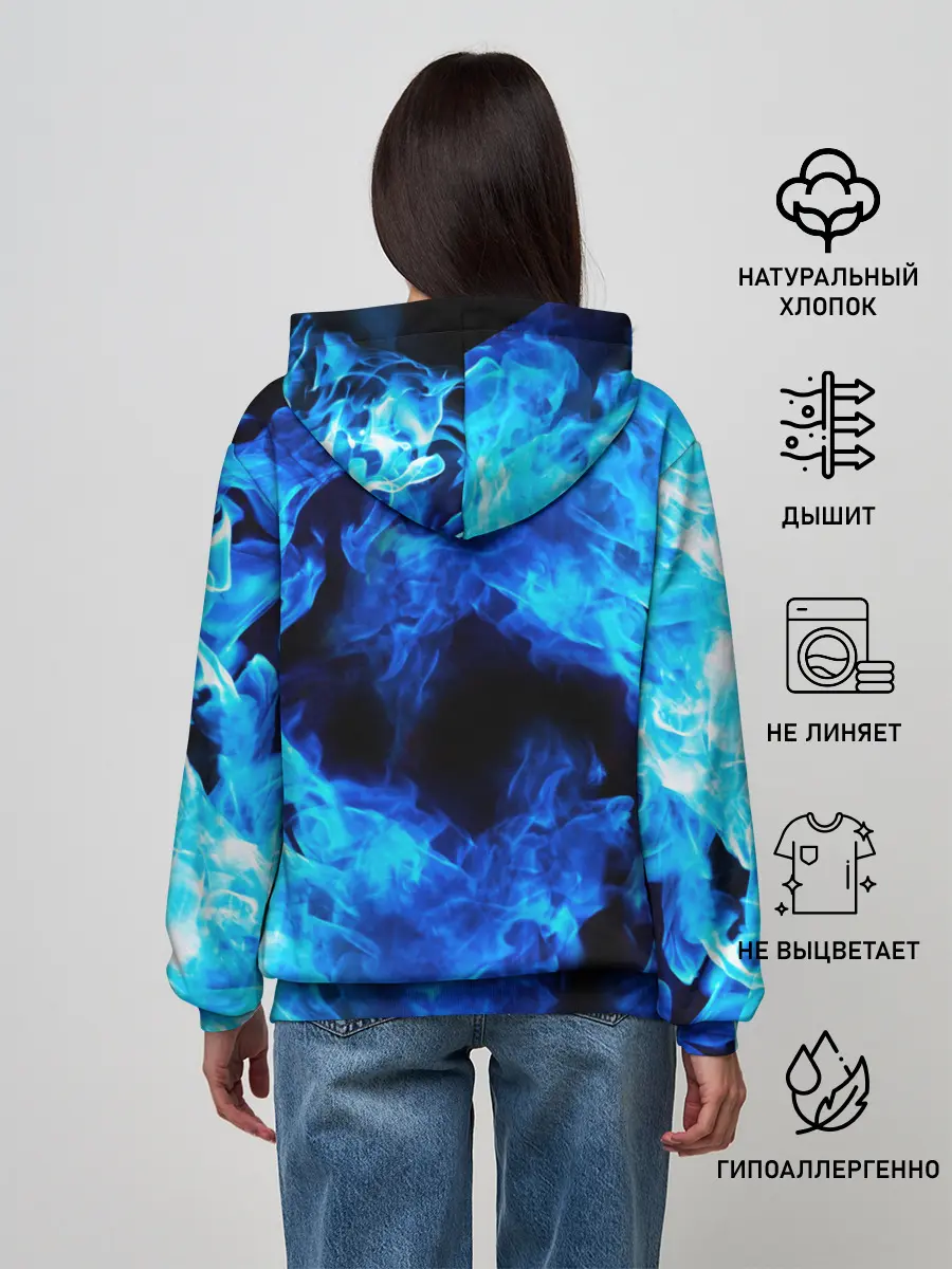 Женское худи / СИНИЙ ОГОНЬ | BLUE FIRE