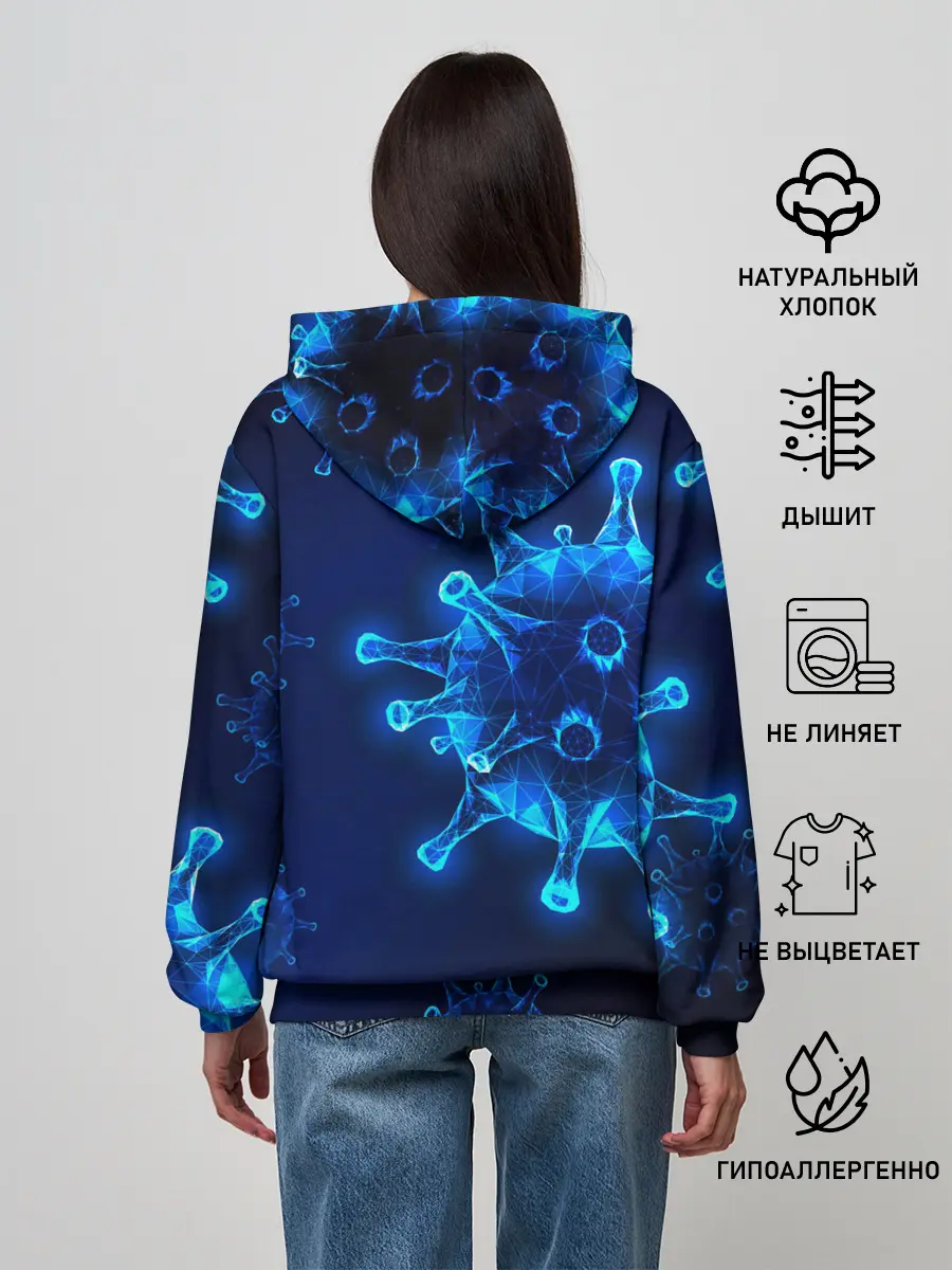 Женское худи / Warning nCoV2019