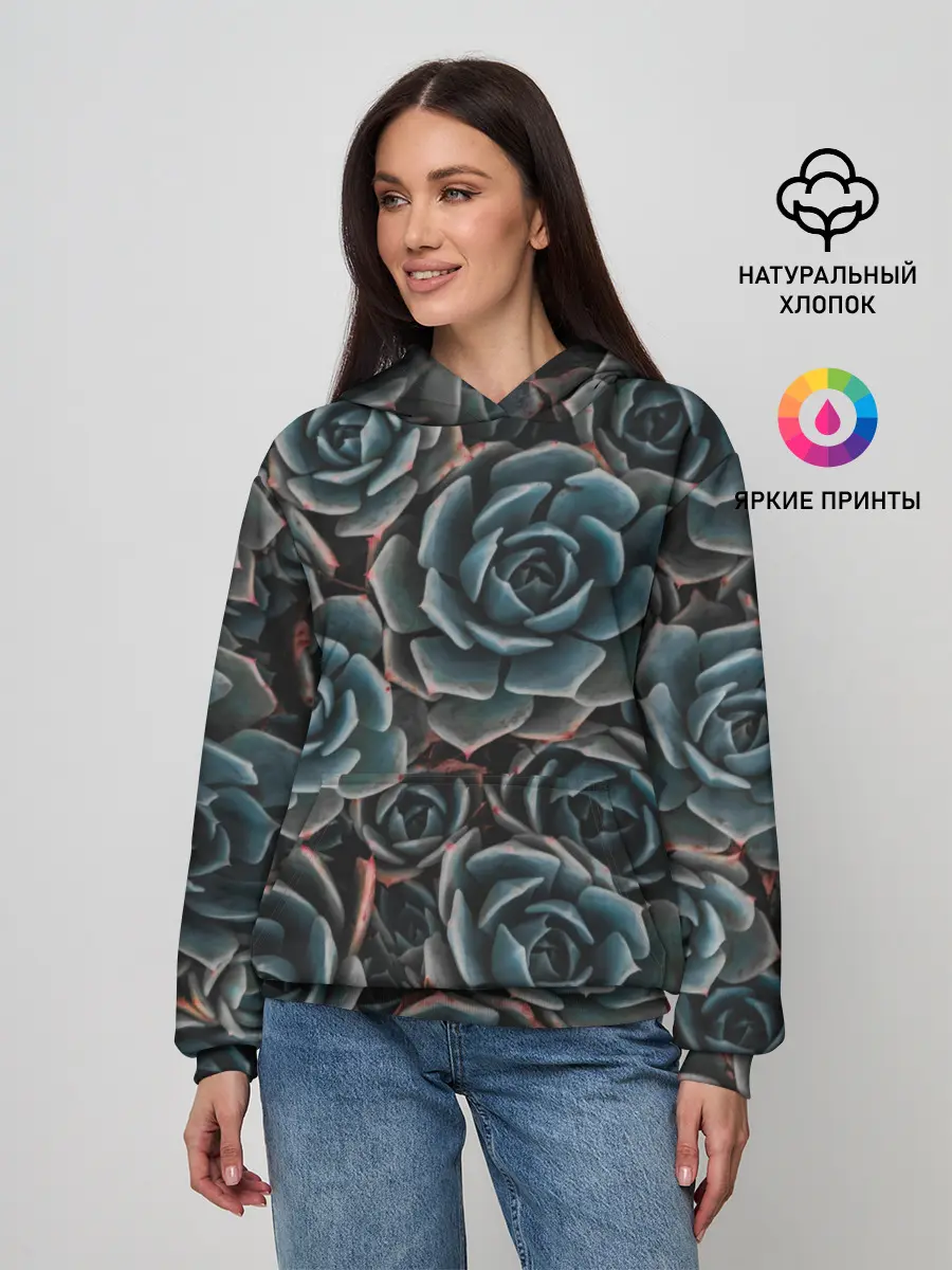 Женское худи / ЦВЕТЫ РОЗЫ | STEEL ROSES