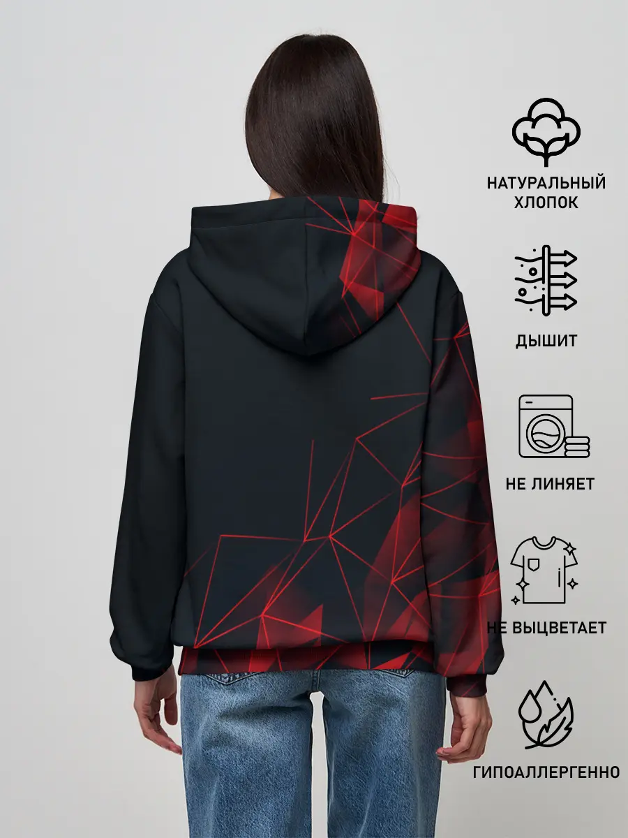 Женское худи / RED STRIPES | КРАСНАЯ ГЕОМЕТРИЯ