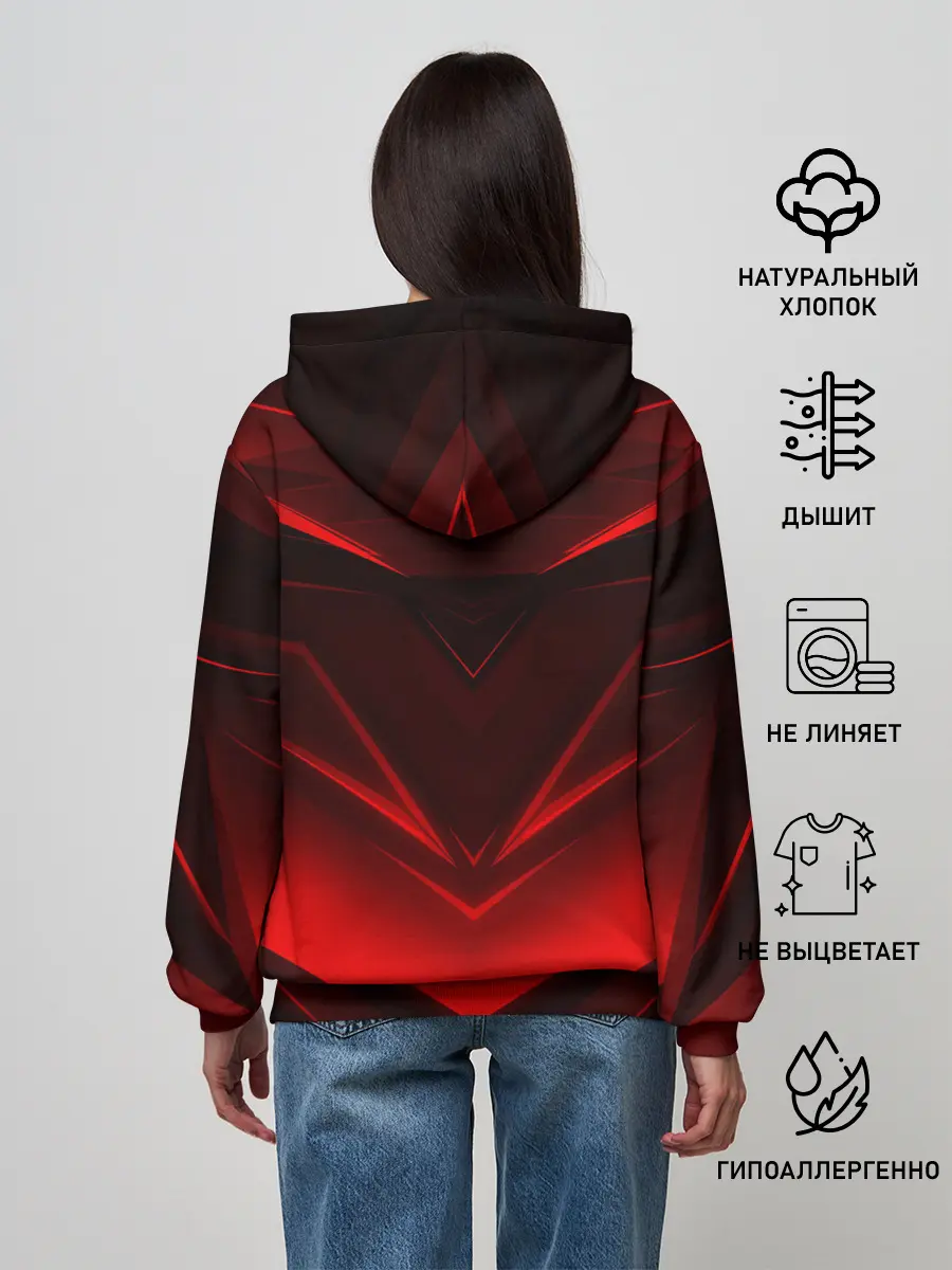 Женское худи / GEOMETRY STRIPES | КРАСНАЯ ГЕОМЕТРИЯ