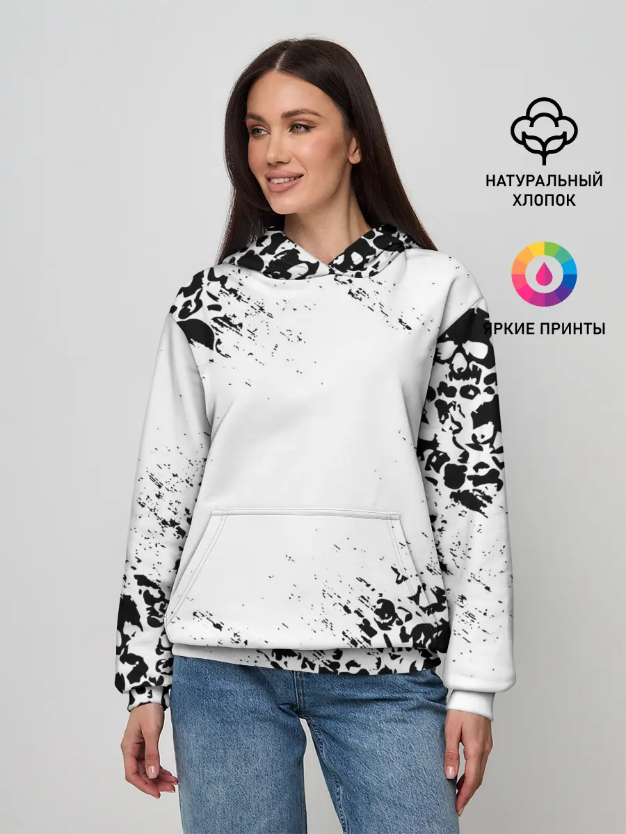 Женское худи / БЕЛЫЕ ЧЕРЕПА | WHITE SKULLS