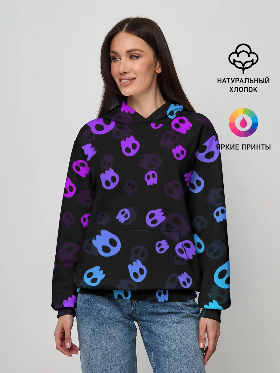 Женское худи / НЕОНОВЫЕ ЧЕРЕПА