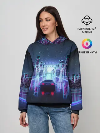 Женское худи / SYNTHWAVE / RETROWAVE