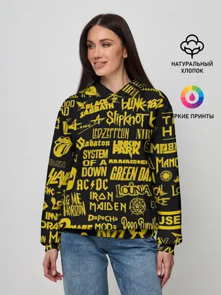 Женское худи / Логотипы рок групп GOLD