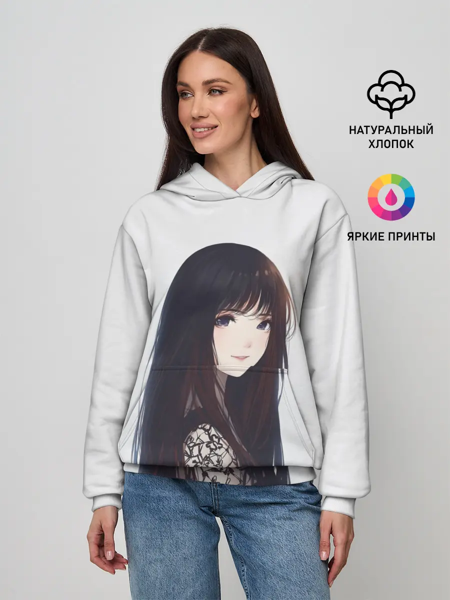 Женское худи / Красивая аниме девушка